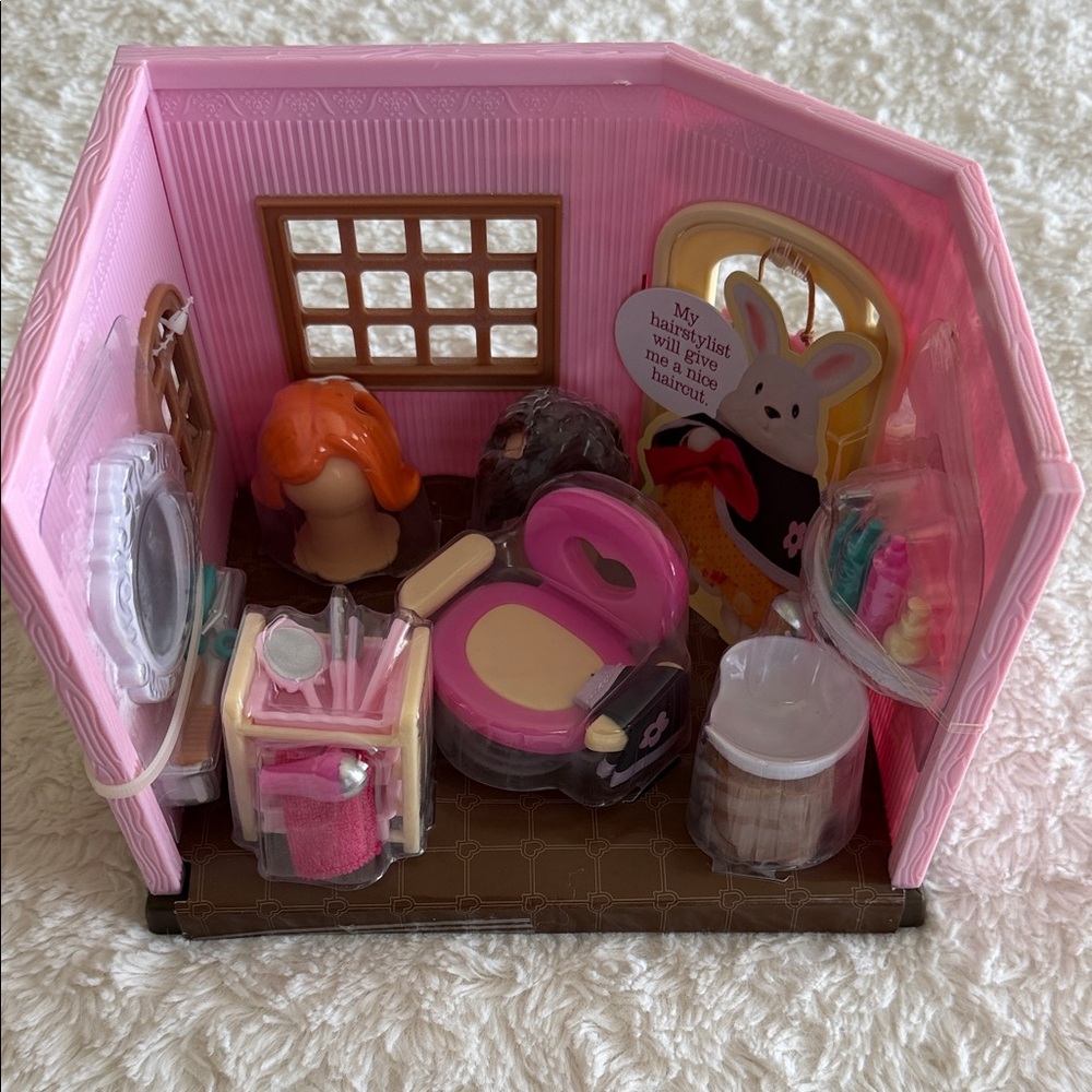 Lil Woodzeez Baabaa Spa & Hair Salon 24 piece set NEW building and accessories